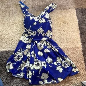 Floral Blue One-Piece Swimsuit. NWT